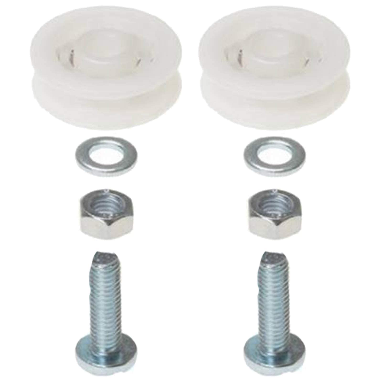 SPARES2GO Greenhouse Sliding Door Wheel Roller Kit (2 x 28mm Nylon Wheels)