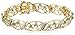 Amazon Collection 18k Yellow Gold Plated Sterling Silver Genuine Emerald and Diamond Accent Filigree Marquise Link Bracelet, 7.5