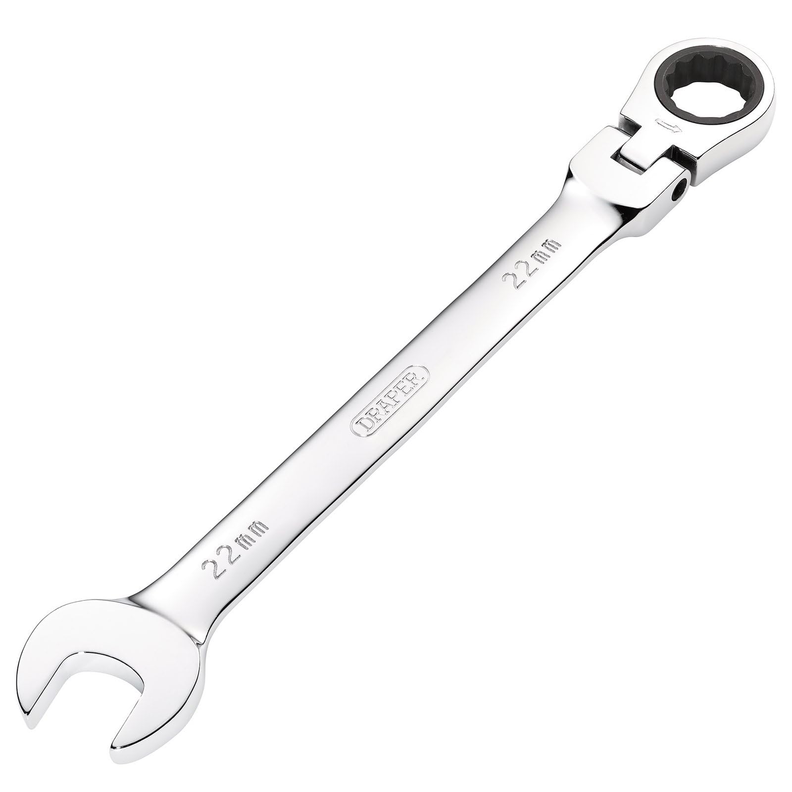 Draper 52024 Hi-Torq Metric Flexible Head Ratcheting Combination Spanner, 22mm