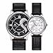 DREAMING Q&P Romantic His and Hers Pair Wrist Watches for Couples Man Woman fq-102 Fashionable Ultrathin Leather Wristwatch Set of 2