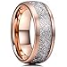 THREE KEYS JEWELRY 4mm 6mm 8mm Tungsten Wedding Ring Imitated Meteorite Rose Gold Brushed/Polished Band