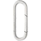 PATIKIL Spring Oval Clip Pendant Clasp, Spring Ring Buckle Necklace Clasps and Closures Charm Clasp Necklace Bracelet Extender Connector for Jewelry Making (L, Silver)