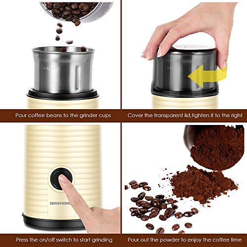 REDMOND Coffee Grinder Electric, Coffee Bean Grinder with 160W Powerful