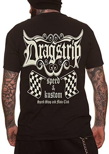 Dragstrip Clothing Speed Shop Racing Flags T`Shirt