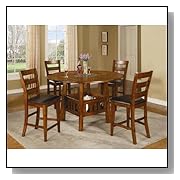 Counter Height Dining Sets Inland Empire Furniture Madison Dark Oak Solid Wood 5 Piece Counter Height Dining Set with Lazy Susan and Drop Leafs