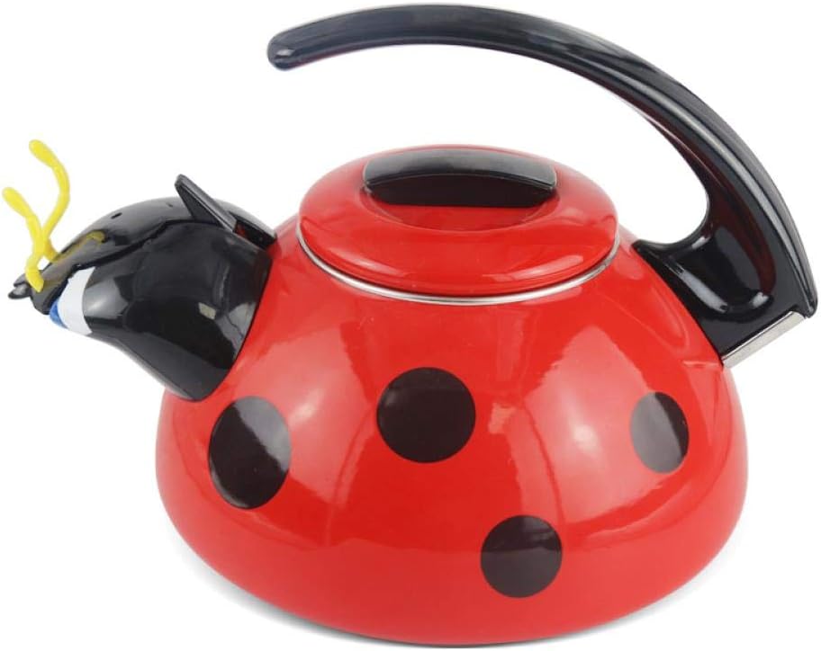 Enameled Whistling Tea Kettle, Animal Teapot, Ceramic Tea