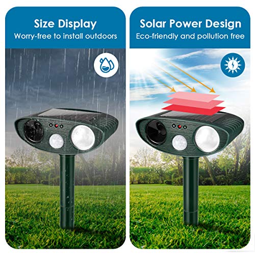Dog Chaser, Outdoor Solar Powered and Weatherproof Ultrasonic Animal Chaser With PIR Sensor