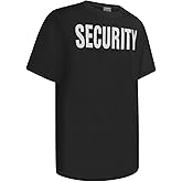 Uno Mejor Security T Shirts for Men Safety Work Shirt for Security Guard, Front Back Print T Shirts for Men, Supermarket, School, ABDX-Black L