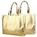 Gesodant Bling Glossy Glitter Durable Reusable Grocery Bag Tote Bag Handles Bag,Medium Non-woven Present Bag Gift Bag,Goodies Bag Shopping Bag,Promotional Bag,Set Of 5 -Gold Pattern
