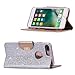 ProCase Wallet Case for iPhone 8 Plus/7 Plus 5.5 Inch, Flip Fold Card Case Stylish Slim Stand Cover with Wallet Case Fits for iPhone 8 Plus/iPhone 7 Plus 5.5” -Glittersilver