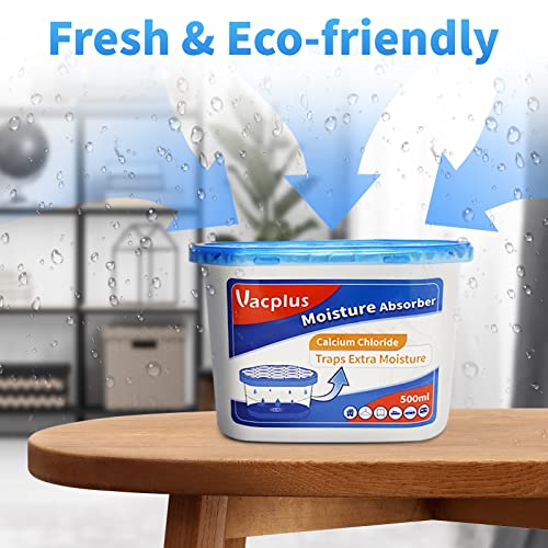 𝗩𝗮𝗰𝗽𝗹𝘂𝘀 Moisture Absorber Boxes (6 Pack), 10.5 Oz, Unscented Humidity Absorbers Attracts Extra