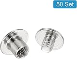 PATIKIL M5x5mm Chicago Screws Nickel Plated Steel Binding Posts Rivets 50 Sets view 3
