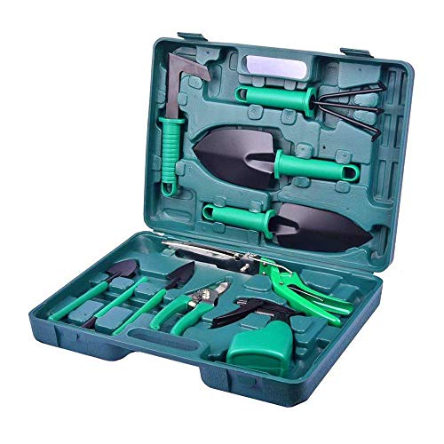 Leegoal Gardening Tools Set 10 Piece Heavy Cast Iron Head Ergonomically Handles Gardening Gifts Gardening Planting Home Gardening Flowers Vegetables Potted Trim Loosing Planting Tools - Thumbnail 7