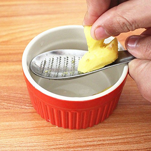 Unmengii New Arrival Durable Ginger Grater Wasabi Garlic Stainless Steel 1PC Home Essential Grinding Tool Lemon Zester Mixer Cheese Grater Mixing Spoon - Thumbnail 2