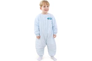 HOMEAL Toddler Sleep Sack 2T-3T, 2T Sleep Sack Toddler 2.5 Tog, Sleep Sack Baby with Legs, Winter Sleeve Sleep Sack Baby, 3T Sleep Sacks Baby for Early Walkers, Blue