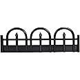 EasyFlex No-Dig Landscape Edging with Anchoring Spikes, 5 in. Tall Decorative Wrought Iron Fence Garden Border, 120 Foot Kit, Black
