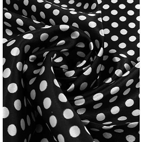uxcell Women Polyester Fashion Round Dot Square Scarf Wrap Black White