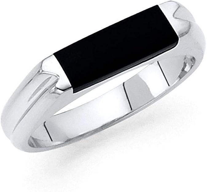 14k White Gold Onyx Ring for Men's More White Ring Styles Amazon.co