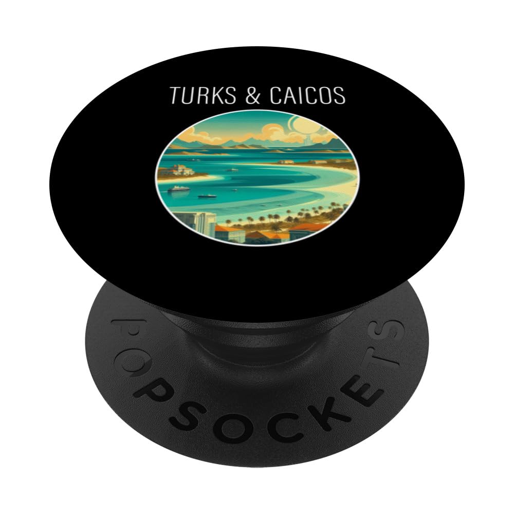 Turks and Caicos scenery Art Deco PopSockets Adhesive PopGrip