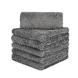 CARCAREZ Microfiber Towels for Cars - 16x16 inch - Plush Edgeless Microfiber Towel - 6 Pack Car Microfiber Towel