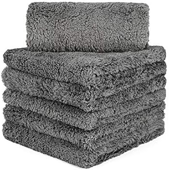 CARCAREZ Microfiber Towels for Cars - 16x16 inch - Plush Edgeless Microfiber Towel - 6 Pack Car Microfiber Towel