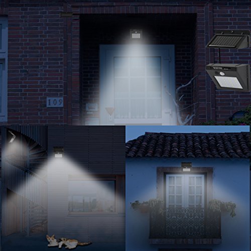 Solar Lights,20 LED Outdoor Solar Motion Sensor Lights(with 8ft Connection Cord) Waterproof Exterior Security Wall Light for Patio,Deck,Yard,Garden,Path,Home,Driveway,Stairs(1Pack)
