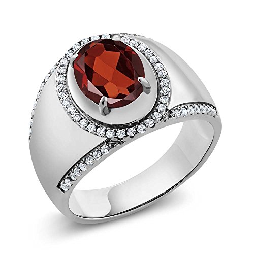 3.29 ct oval red garnet 925 sterling silver men s ring …