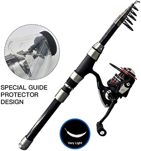 YTBLF Fishing rod and reel combination, carbon fiber telescopic fishing rod and spinning reel, travel seawater freshwater fishing