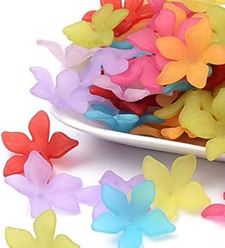 Amazon Co Jp Beadthoven 約50枚 29x27x8mm ミックス 欧米風 混合透明つや消しアクリルビーズ 花ビーズ フラワー ビーズ アクセサリービーズパーツ ペリウィンクル01 ハンドメイド 手作り素材 ホーム キッチン