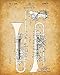 Original Horns/Instruments Patent Art Prints - Set of Four Photos (8x10) Unframed - Makes a Great Music Studio Decor and Gift Under $20 for Musicians and Music Lovers