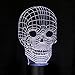 Play Time Generic 3D Illusion Light Skull LED Table Lamp Night Light, 7 Color Change Touch Switch Table Desk LED Light
