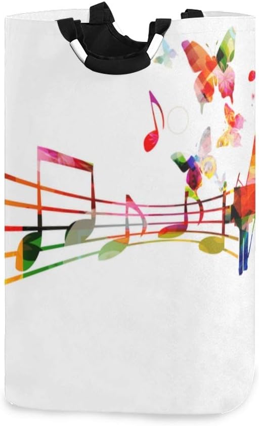 DYCBNESS Cesto para la Colada,Fondo Música Colorido Piano Violoncello