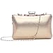 GESU Womens Beaded Crystal Clutch Rhinestone Evening Bag Wedding Bridal Prom Purse,Gold, Large