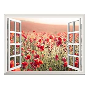 Self-Adhesive Wallpaper Large Wall Mural Series (36"x48", Beautiful Poppy)
