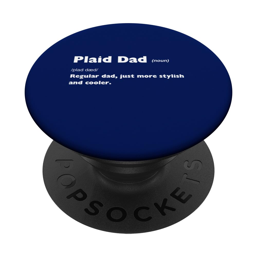 Plaid Dad Definition Father's Day Stylish Father Cool Dad PopSockets Swappable PopGrip