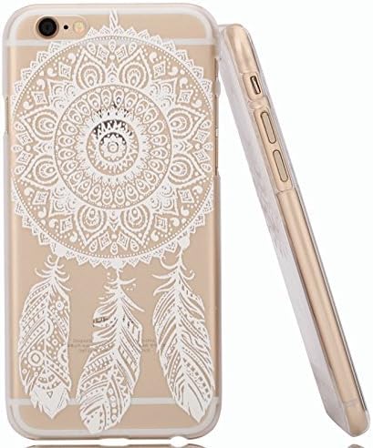 iPhone7 Plus Case, URGEAR White Henna Ojibwe Dream Catcher Ethnic Tribal Plastic Transparent Clear Cover Case for iPhone7 Plus [5.5 inch]-[Dream Catcher Totem]