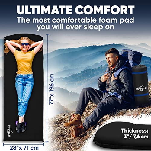 POWERLIX Sleeping Mat Pad SelfInflating Foam Pad Insulated 3inches