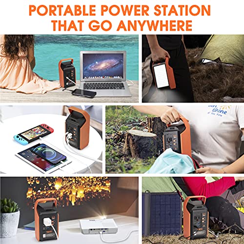 83Wh Portable Power Station, Solar Generator Power Bank with Camping Gear Lights and Battery Backup for Camping, Home Use, Laptops Fan Road Trip, Emergency Hurricane Supplies(Solar Panel Not Included)