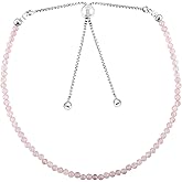 ZEMBIENCE Gemstones Bolo Bracelet, Micro-Faceted Beads, Energy Stone, Healing Crystals, Silver Plated, Adjustable Slider, Minimalist, Women Jewelry, Valentine Gift