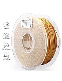 Filamento para impresora 3D AMOLEN, filamento PLA de oro real de 0.069 in +   0.001 in, incluye filamento de muestra, 100  EE.UU.