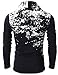 H2H Men's Hipster Hip-hop Long Street T-Shirt NAVYWHITE US M/Asia L (KMTTL0252)