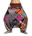 virblatt - Drop Crotch Pants Women | 100% Cotton | Harem Pants for Women Genie Pants Aladdin Pants Women Palazo Boho - Patchwork Black S-L