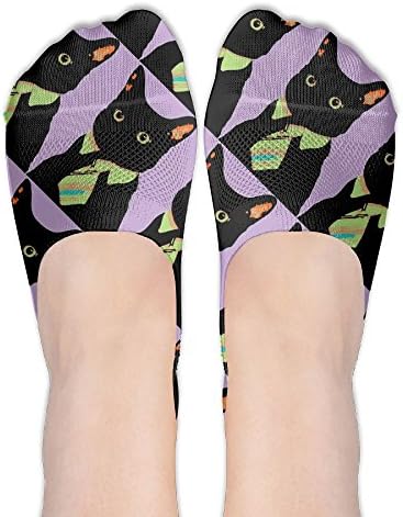 Funny Black Cats Women's Low Cut Boat Shoe Socks For Women For Hiking