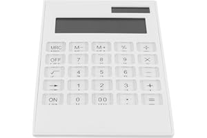 Kisangel Ultrathin White Solar Calculator with Jumbo Keys Portable Electronic Calculator for Office