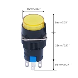 mxuteuk 5pcs 16mm DC12V Momentary LED Push Button