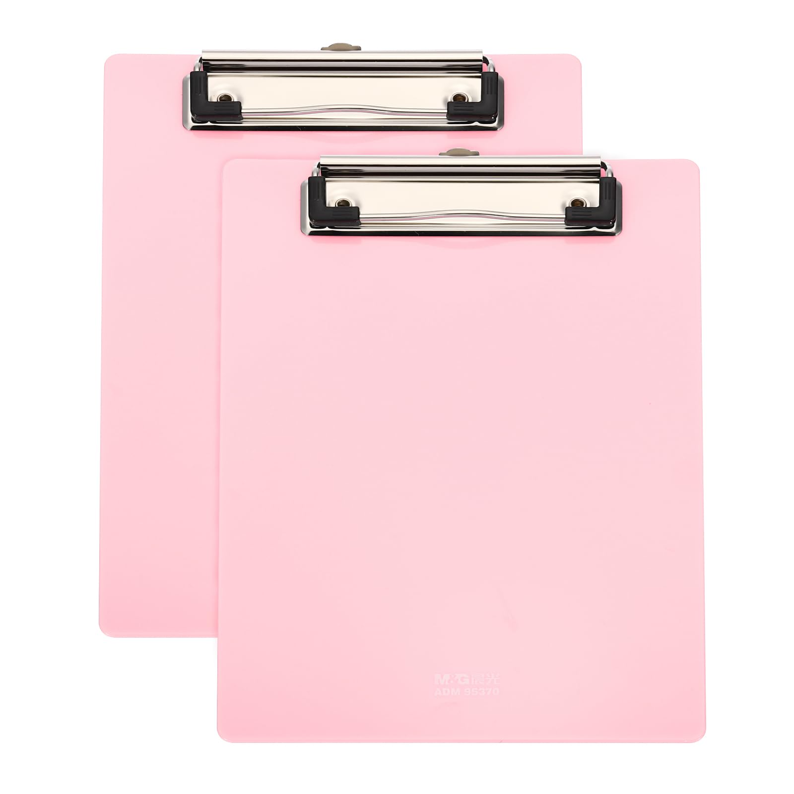 M&G Plastic Clipboards 8.8 x 5.8 Inch, 2pcs Clip Boards with Low Profile Metal Clip Holds 110 Sheets of A5 Letter Size Paper for Office Classroom, Pink
