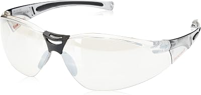 1015350 A800 Gafas de seguridad deportivas, lentes plateadas con capa dura plateada/I/O, revestimiento antiarañazos, material de patilla OnePolycarbonato, tamaño (1 pieza)