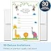 Papery Pop 30 Baby Shower Invitations Boy or Girl (with Envelopes) - Gender Neutral - Fits Perfectly with Safari Jungle Zoo Animals Baby Shower Decorations and Supplies