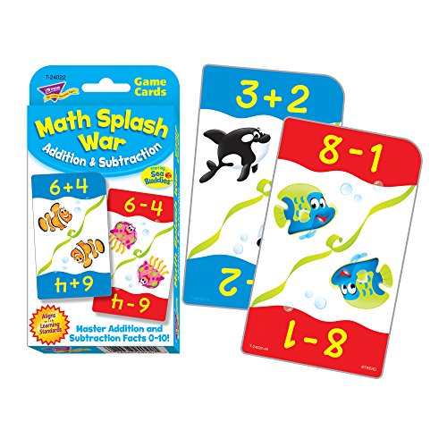 Trend Enterprises Math Splash War Addition & Subtraction Challenge Cards (56 Piece)
