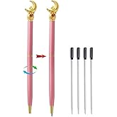 GHHQIANG 2Pcs Sailor Moon Pen School Supplies, Sailor Moon Merch, Kawaii Stationery Set for School Day Students Gifts or Offices,Tip 1mm ，with 4 black pen refills